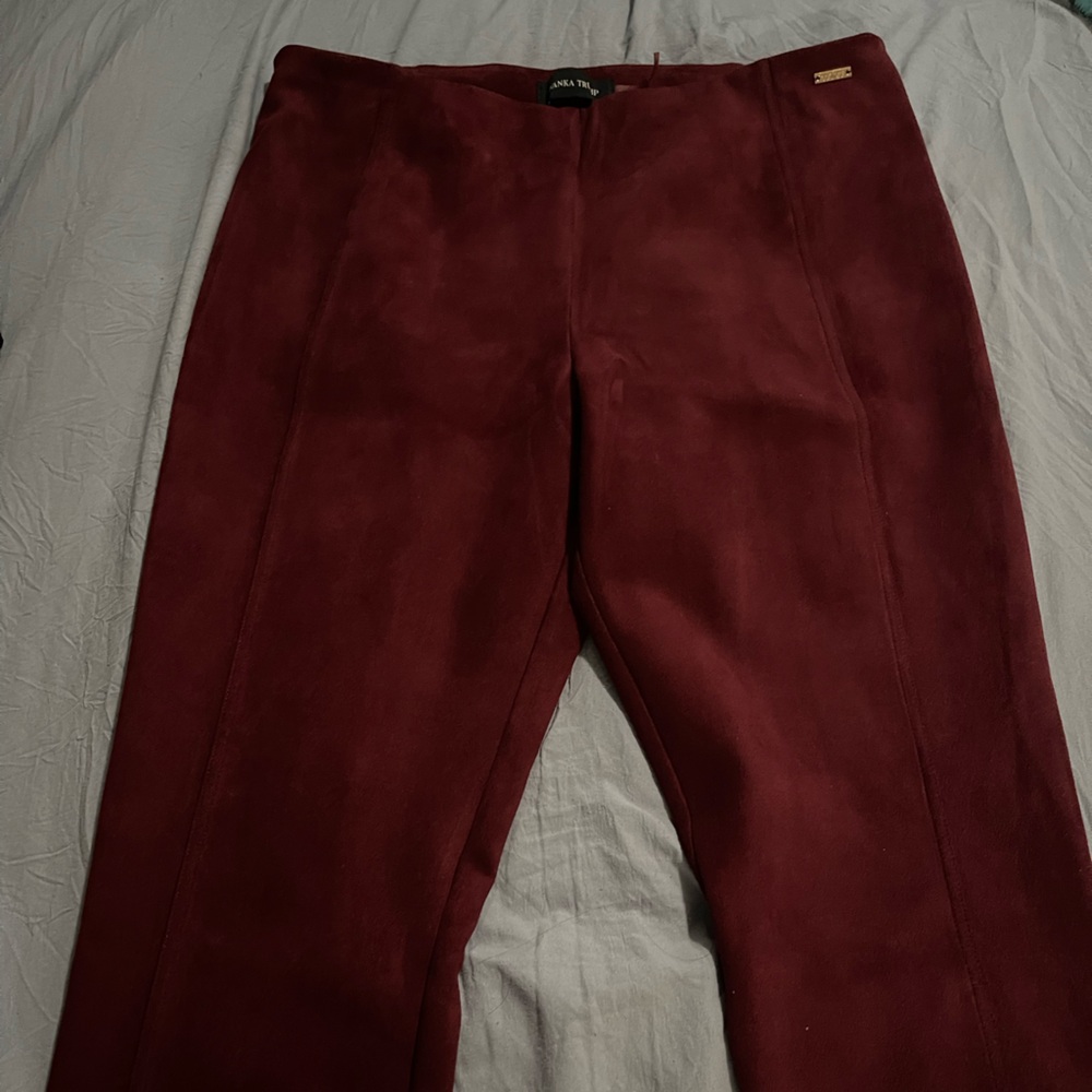 Burgundy Suede Dress Pants